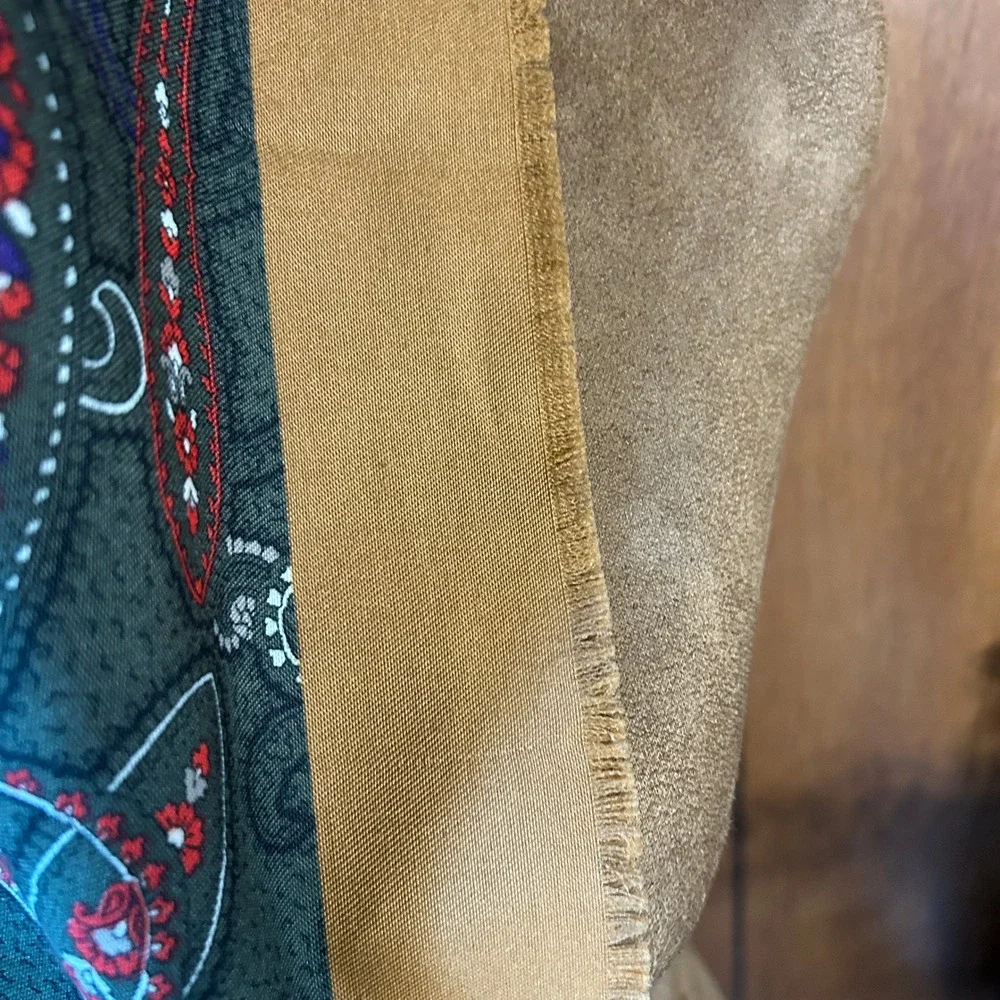 Vintage Express Square Scarf with Brown, Blue &‎ Maroon Pattern